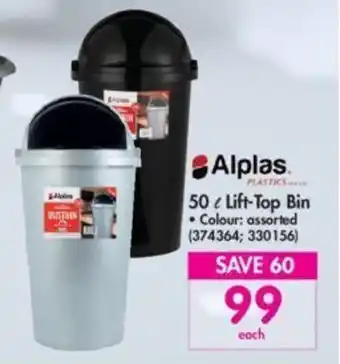 Makro Alplas 50 ℓ Lift-Top Bin offer