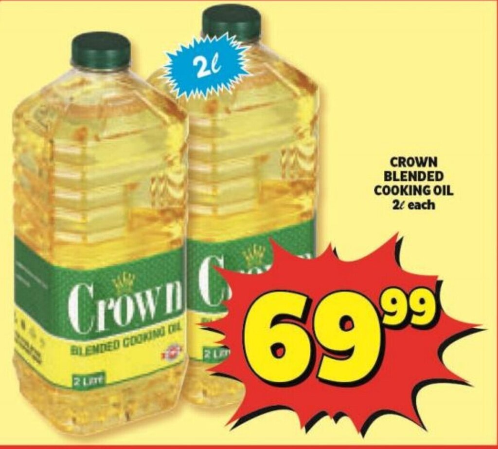 Crown Blended Cooking Oil 2 ℓ each offer at Usave