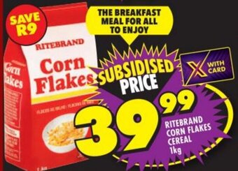 Shoprite Ritebrand Corn Flakes Cereal 1kg offer