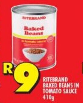 Shoprite Ritebrand Baked Beans in Tomato Sauce 410g offer