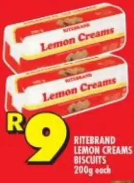 Shoprite Ritebrand Lemon Cream Biscuits 200g each offer
