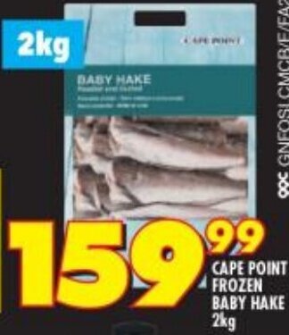 Shoprite Cape Point Frozen Baby Hake 2kg offer