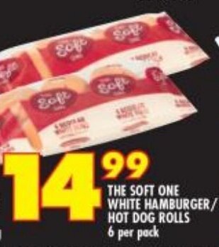 Shoprite The Soft One White Hamburger/Hot Dog Rolls 6 per pack offer