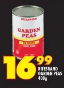 Shoprite Ritebrand Garden Peas 400g offer