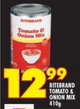 Shoprite Ritebrand Tomato & Onion Mix 410g offer