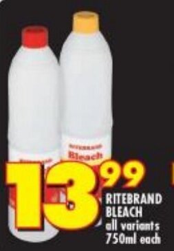 Shoprite Ritebrand Bleach all variants 750ml each offer