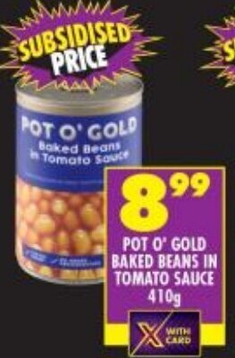 Shoprite Pot O' Gold Baked Beans in Tomato Sauce 410g offer