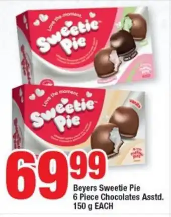 OK Foods Beyers Sweetie Pie 6 Pie Chocolates Asstd. 150g each offer