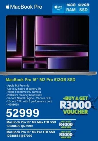 Incredible Connection MacBook Pro 16" M2 Pro 512GB SSD offer