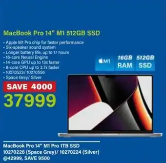 Incredible Connection MacBook Pro 14" M1 512GB SSD offer