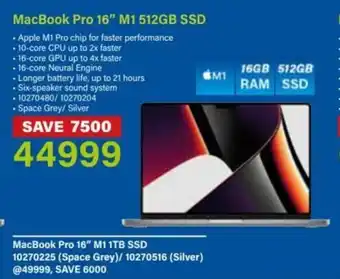 Incredible Connection MacBook Pro 16" M1 512GB SSD offer