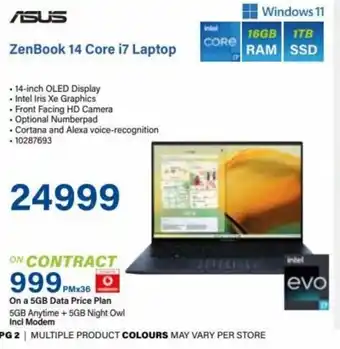 Incredible Connection Asus Zenbook 14 Core i7 Laptop offer