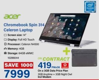 Incredible Connection Acer Chromebook Spin 314 Celeron Laptop offer