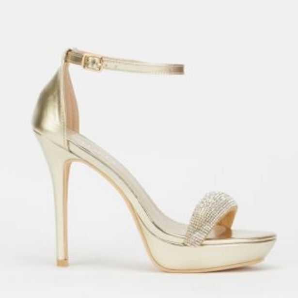 Utopia diamante platform stiletto heels gold offer at Zando