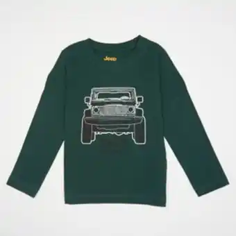 Jeep boys basic print long sleeve tee jungle green
