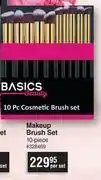Basics beauty 10 piece makeup brush set-per set