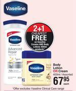 Dis-Chem Vaseline body lotion or cream assorted-400ml each offer