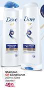 Dis-Chem Dove shampoo or conditioner assorted-250ml/200ml each offer