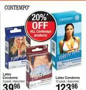 Contempo latex condoms 3 pack assorted-per pack