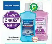 Dis-Chem Dentalmate mouthwash assorted-500ml offer