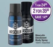 Dis-Chem Lentheric masculin deodorant body spray assorted-150ml offer