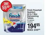 Dis-Chem Finish powerball quantum all in 1 max dishwashing tablets 50 tablets offer