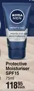 Dis-Chem Nivea men protective moisturiser spf15-75ml each offer