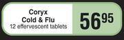 Dis-Chem Coryx cold & flu-12 effervescent tablets offer