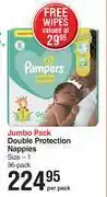 Dis-Chem Pampers jumbo pack double protection nappies size 1 96 pack-per pack offer