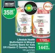 Dis-Chem Lifestyle health multivitamin & mineral gummy bears for kids or vitamin c gummy bears-120 gummies ea offer