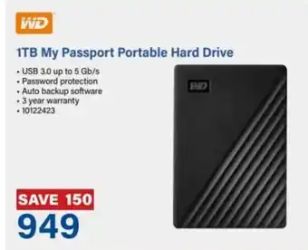 Incredible Connection 1TB My Passport Portable Hard Drive offer