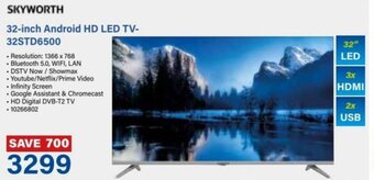 Incredible Connection Skyworth 32-Inch Android HD LED TV-32STD6500 offer