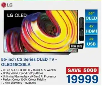 Incredible Connection LG 55-inch CS Series OLED TV-OLED55CS6LA offer