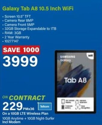 Incredible Connection Samsung Galaxy Tab A8 10.5 Inch WiFi offer