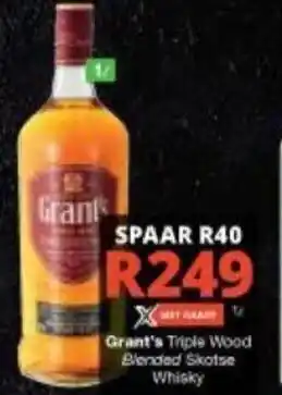 Checkers Grant's Triple Wood Blended Skotse Whisky offer