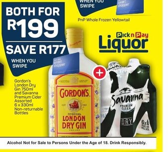 Pick n Pay Gordon's London Dry Gin 750ml offer