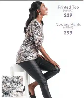 Makro Printed Top, Coated Pants offer