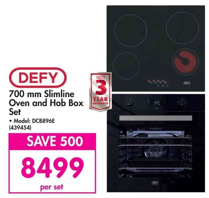 Defy 700 mm Slimline Oven and Hob Box Set offer at Makro