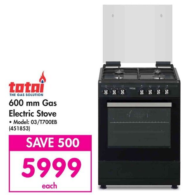 Totai 600 mm Gas Electric Stove offer at Makro