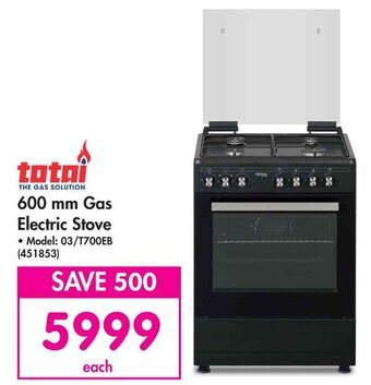 Makro Totai 600 mm Gas Electric Stove offer