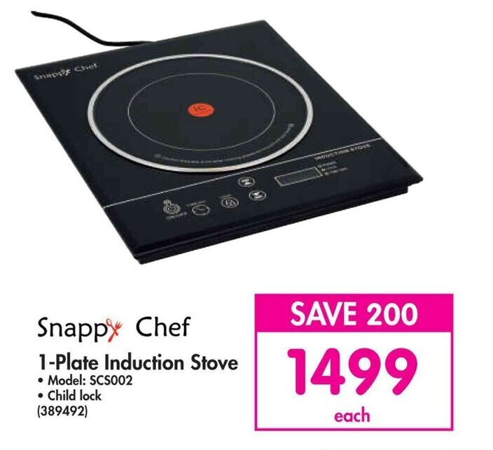 Snappy Chef 1Plate Induction Stove offer at Makro