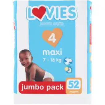 Shoprite Lovies maxi premium nappies jumbo pack 7 - 18kg 52 pack offer