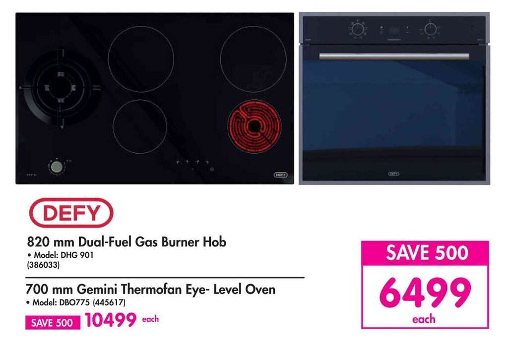Defy 820 mm DualFuel Gas Burner Hob offer at Makro