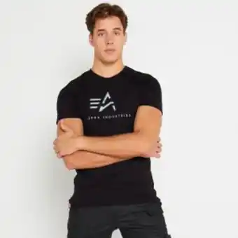Alpha industries flying "a' embroid-applique t black