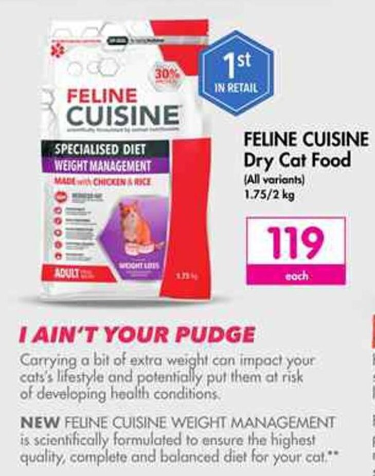 Feline Cuisine Dry Cat Food offer at Makro