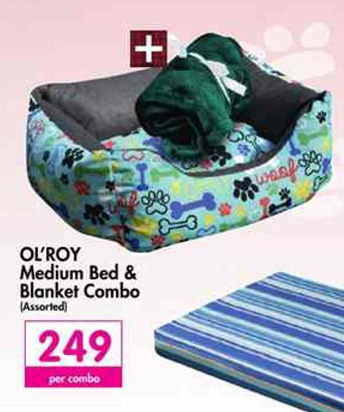 Ol'Roy Medium Bed & Blanket Combo offer at Makro