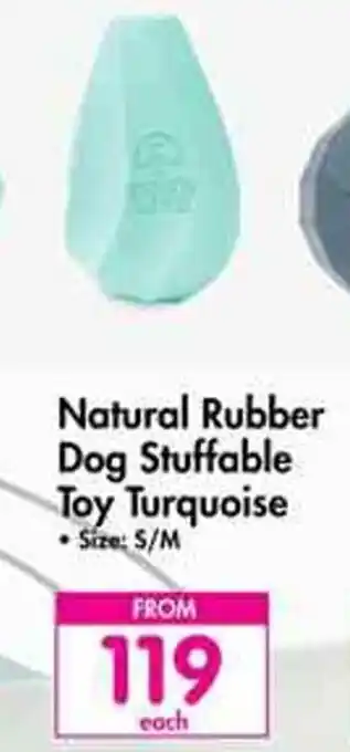 Natural Rubber Dog Stuffable Toy Turquoise