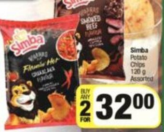 KwikSpar Simba Potato Chips 120g Assorted offer