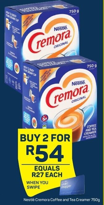 Nestlé Cremora Coffee and Tea Creamer 750g offer at Pick n Pay