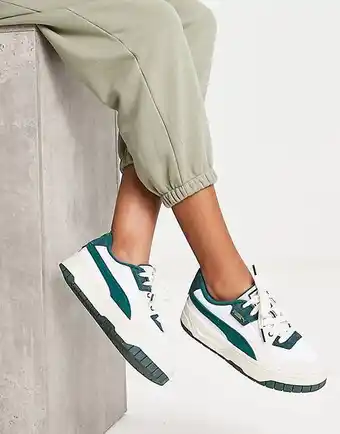Puma cali dream chunky trainers in off white and green